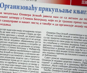 Olivera Olja Jelkić will donate her books to the prison in Hungary